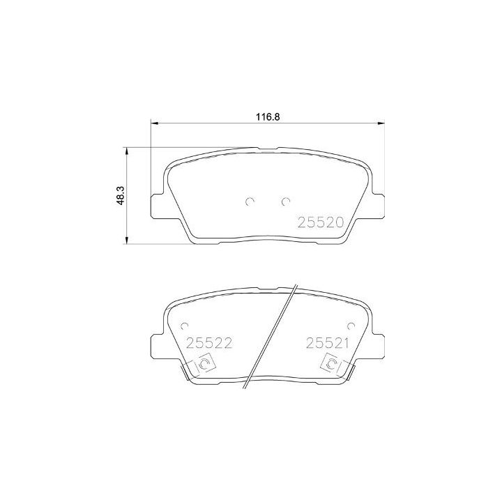 Stabdžių trinkelių rinkinys, diskinis stabdys BREMBO P 30 104