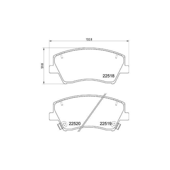 Stabdžių trinkelių rinkinys, diskinis stabdys BREMBO P 30 107
