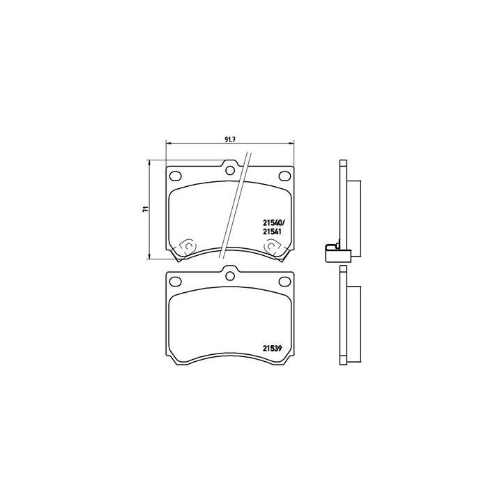 Stabdžių trinkelių rinkinys, diskinis stabdys BREMBO P 49 011