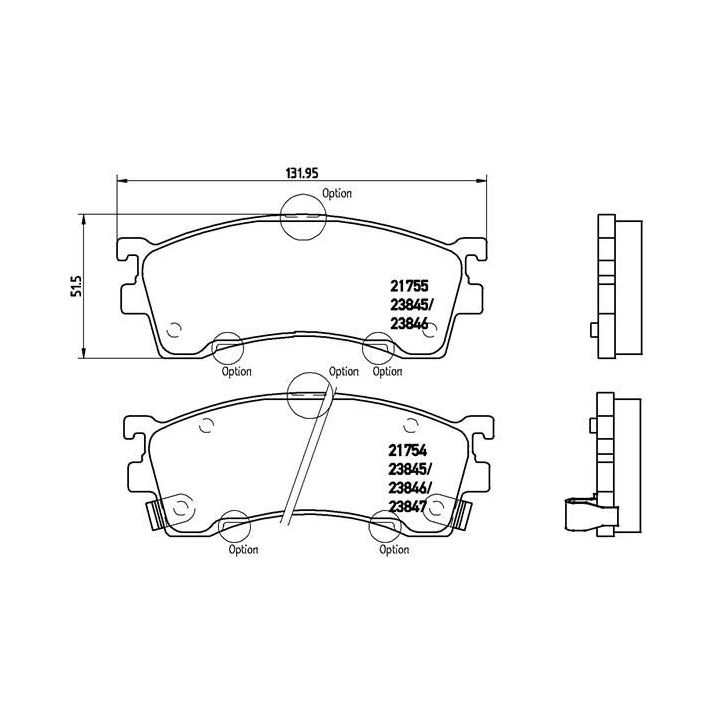 Stabdžių trinkelių rinkinys, diskinis stabdys BREMBO P 49 023
