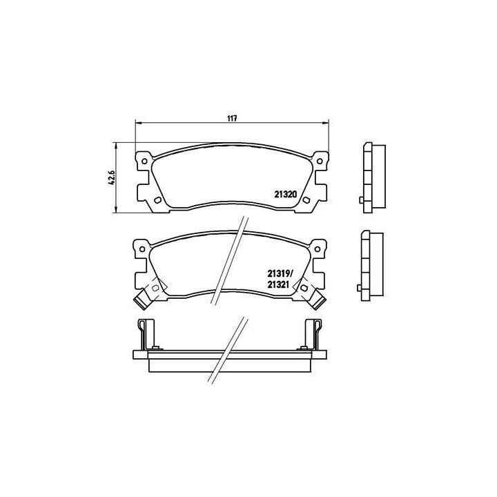Stabdžių trinkelių rinkinys, diskinis stabdys BREMBO P 49 025