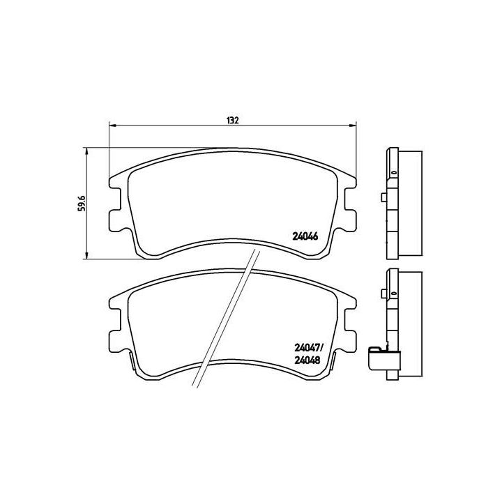 Stabdžių trinkelių rinkinys, diskinis stabdys BREMBO P 49 032