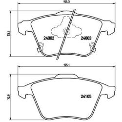 Stabdžių trinkelių rinkinys, diskinis stabdys BREMBO P 49 038