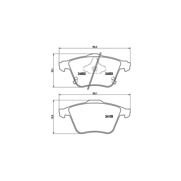 Stabdžių trinkelių rinkinys, diskinis stabdys BREMBO P 49 038