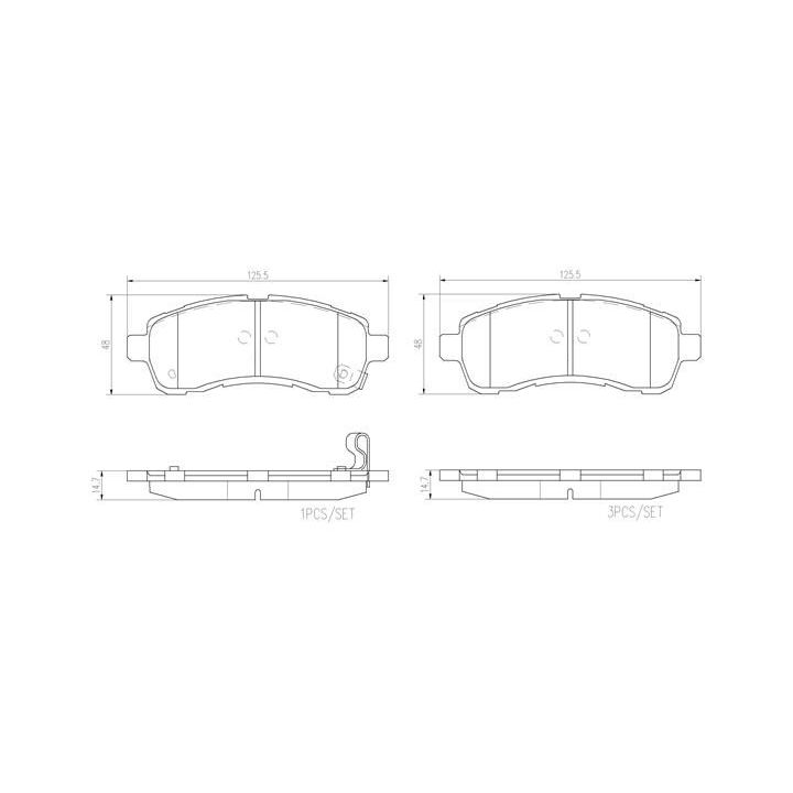 Stabdžių trinkelių rinkinys, diskinis stabdys BREMBO P 49 057