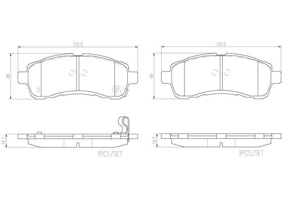 Stabdžių trinkelių rinkinys, diskinis stabdys BREMBO P 49 057