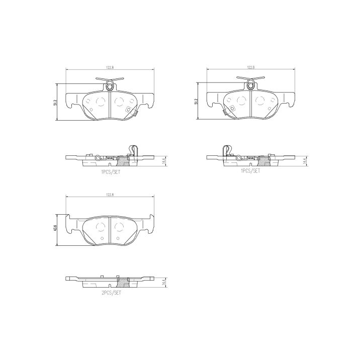 Stabdžių trinkelių rinkinys, diskinis stabdys BREMBO P 49 064