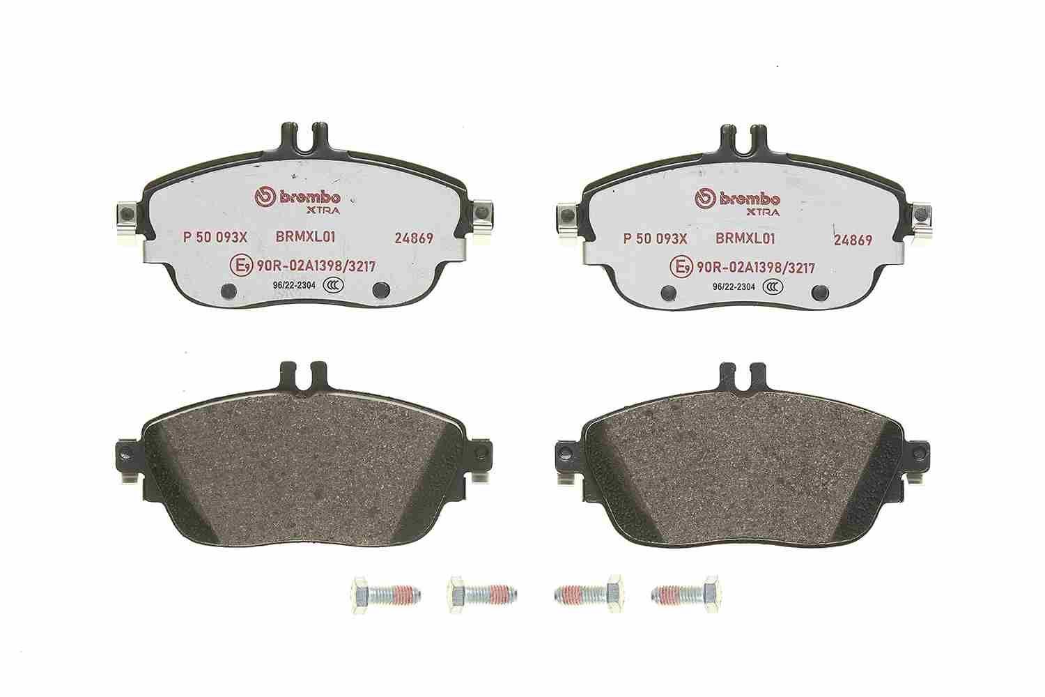 Stabdžių trinkelių rinkinys, diskinis stabdys BREMBO P 50 093X