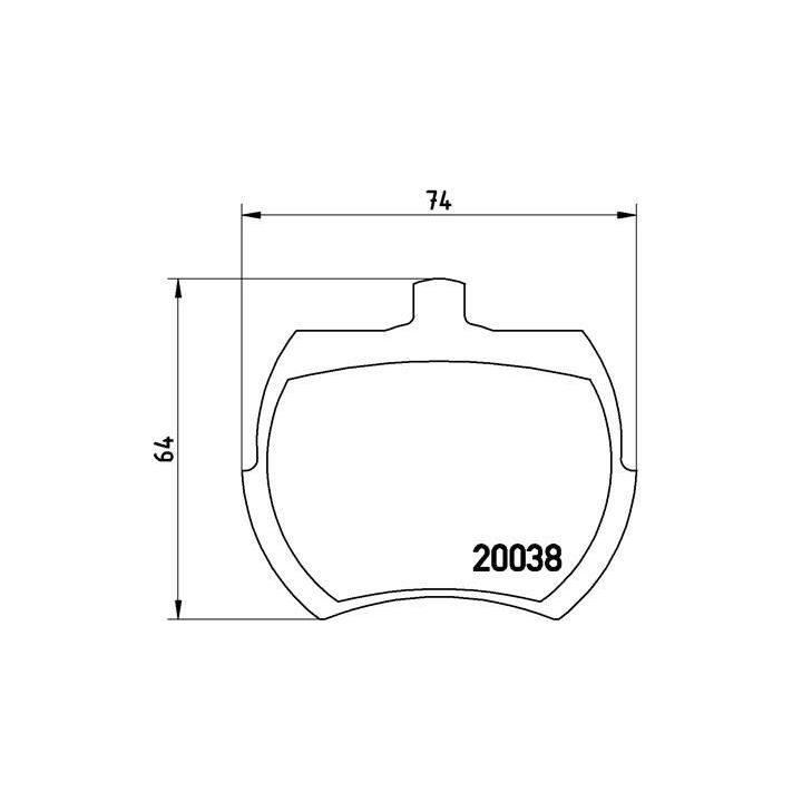 Stabdžių trinkelių rinkinys, diskinis stabdys BREMBO P 52 002