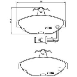 Stabdžių trinkelių rinkinys, diskinis stabdys BREMBO P 52 011