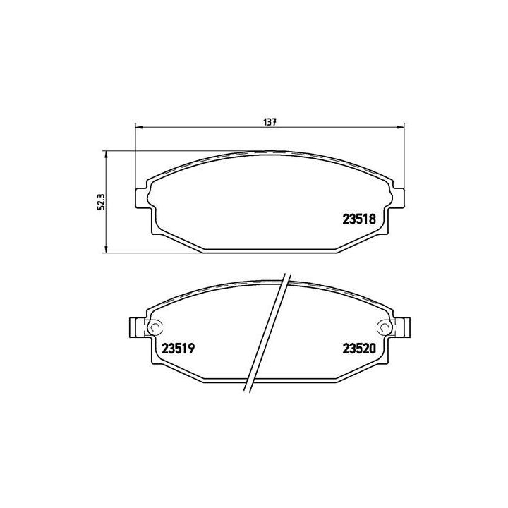 Stabdžių trinkelių rinkinys, diskinis stabdys BREMBO P 54 027