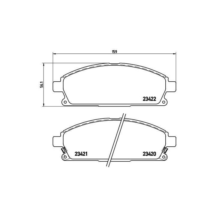 Stabdžių trinkelių rinkinys, diskinis stabdys BREMBO P 56 040