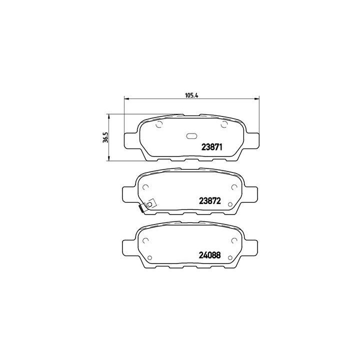 Stabdžių trinkelių rinkinys, diskinis stabdys BREMBO P 56 046