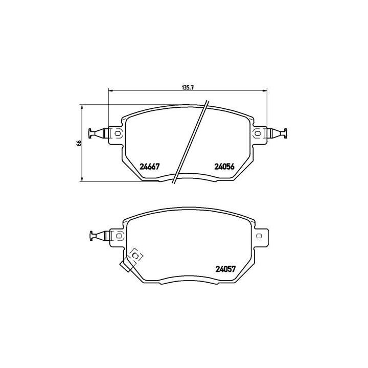 Stabdžių trinkelių rinkinys, diskinis stabdys BREMBO P 56 051