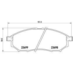 Stabdžių trinkelių rinkinys, diskinis stabdys BREMBO P 56 058