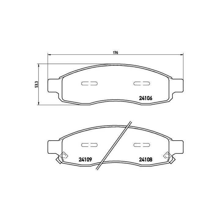 Stabdžių trinkelių rinkinys, diskinis stabdys BREMBO P 58 001