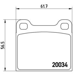 Stabdžių trinkelių rinkinys, diskinis stabdys BREMBO P 59 001
