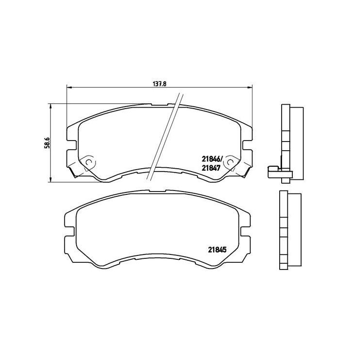 Stabdžių trinkelių rinkinys, diskinis stabdys BREMBO P 59 020