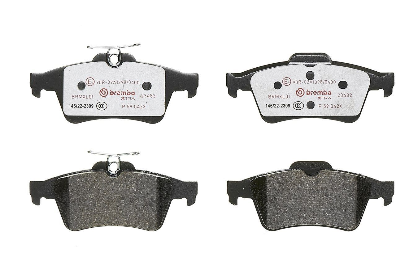 Stabdžių trinkelių rinkinys, diskinis stabdys BREMBO P 59 042X