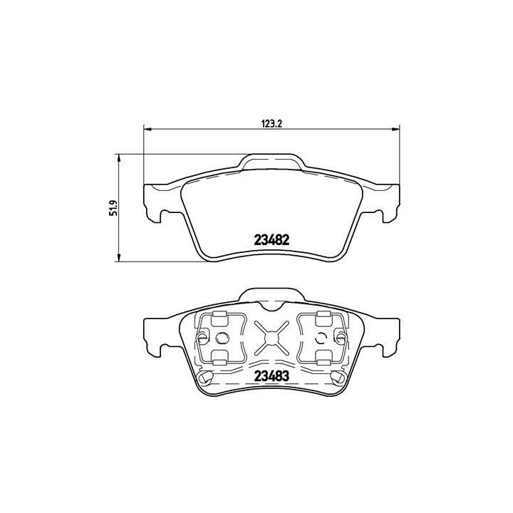 Stabdžių trinkelių rinkinys, diskinis stabdys BREMBO P 59 044