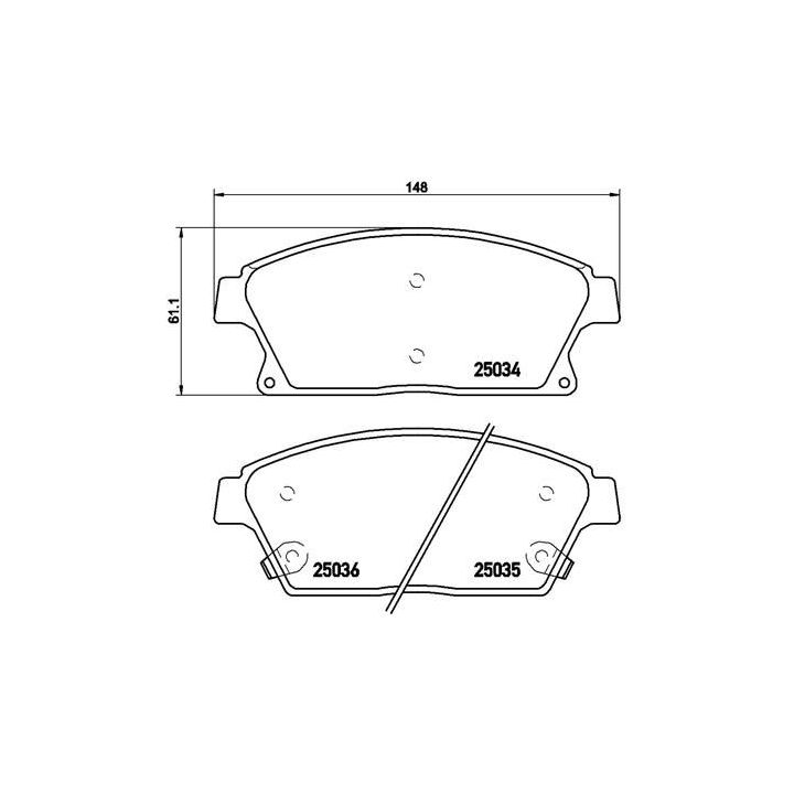 Stabdžių trinkelių rinkinys, diskinis stabdys BREMBO P 59 077X