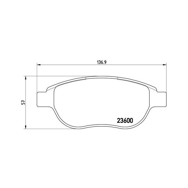 Stabdžių trinkelių rinkinys, diskinis stabdys BREMBO P 61 068X