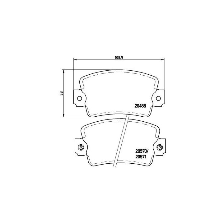 Stabdžių trinkelių rinkinys, diskinis stabdys BREMBO P 68 007