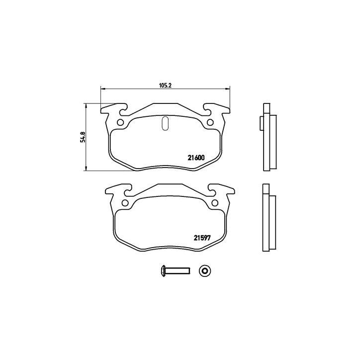 Stabdžių trinkelių rinkinys, diskinis stabdys BREMBO P 68 018