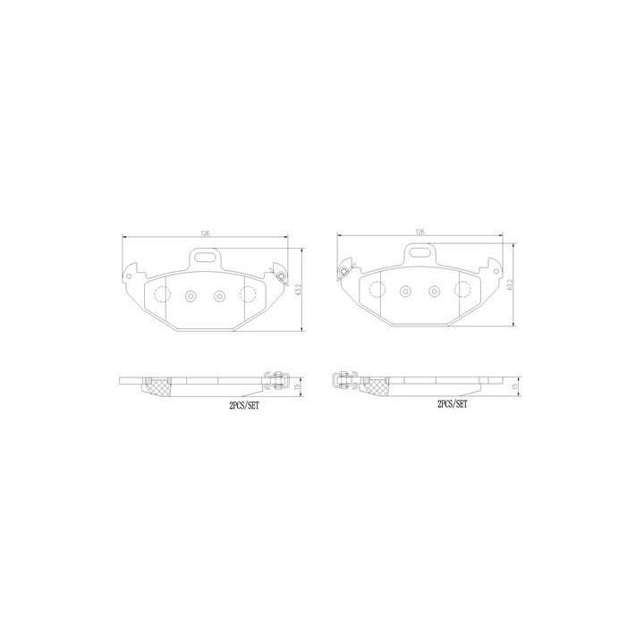 Stabdžių trinkelių rinkinys, diskinis stabdys BREMBO P 68 021