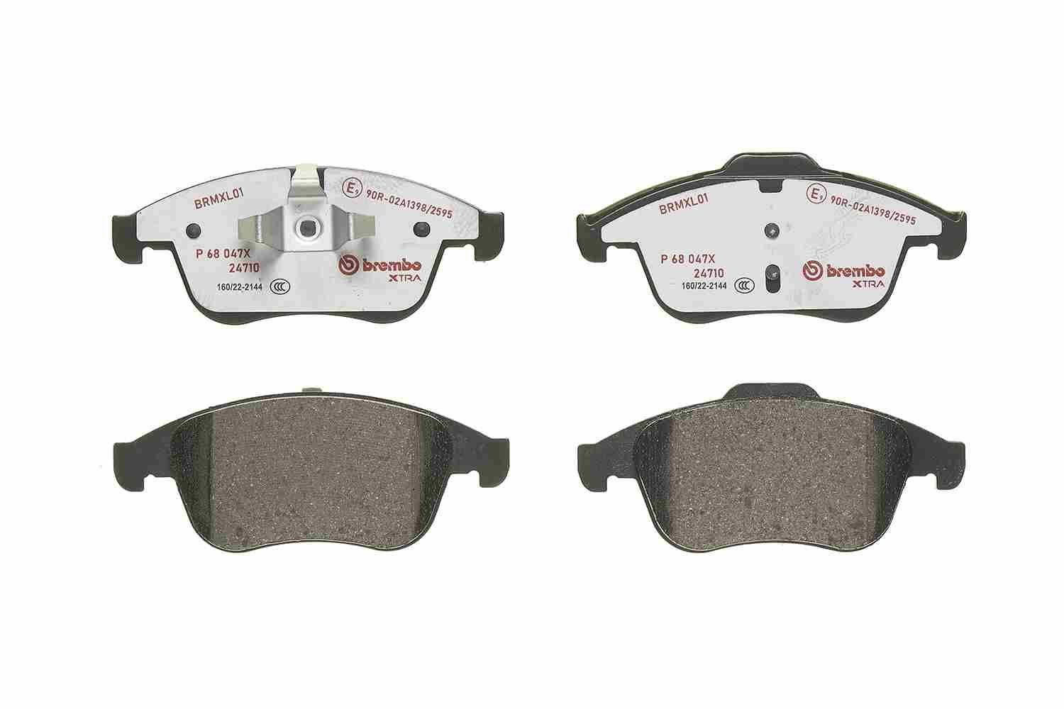 Stabdžių trinkelių rinkinys, diskinis stabdys BREMBO P 68 047X