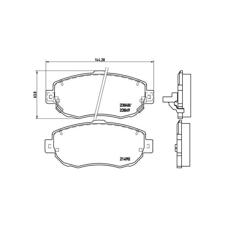 Stabdžių trinkelių rinkinys, diskinis stabdys BREMBO P 83 037