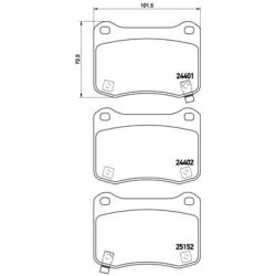 Stabdžių trinkelių rinkinys, diskinis stabdys BREMBO P 83 134