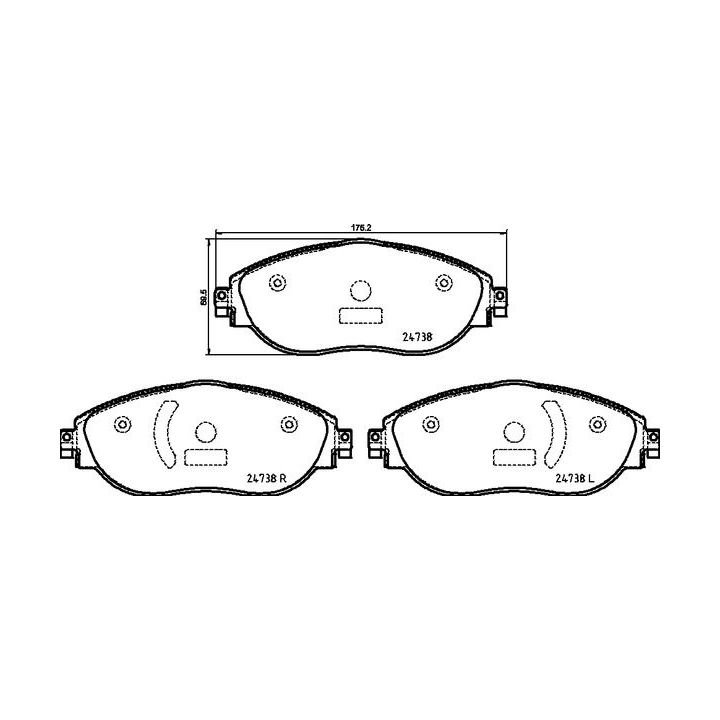 Stabdžių trinkelių rinkinys, diskinis stabdys BREMBO P 85 166