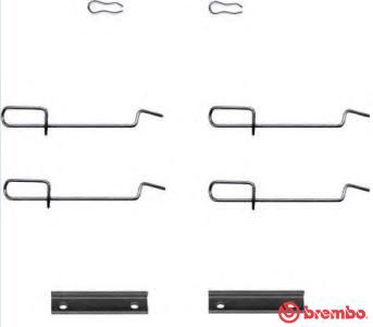 Priedų komplektas, diskinių stabdžių trinkelės BREMBO A 02 215