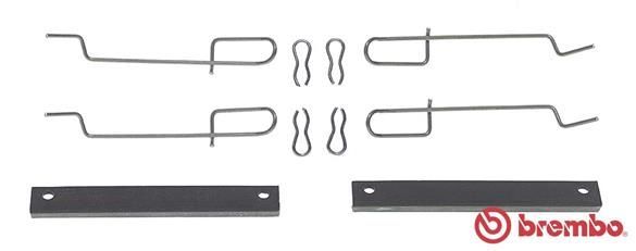 Priedų komplektas, diskinių stabdžių trinkelės BREMBO A 02 218