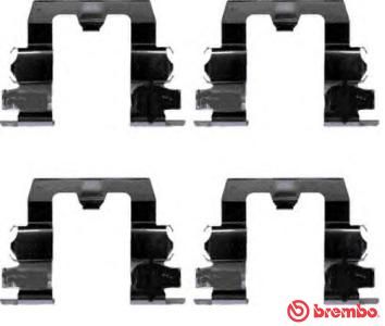 Priedų komplektas, diskinių stabdžių trinkelės BREMBO A 02 265