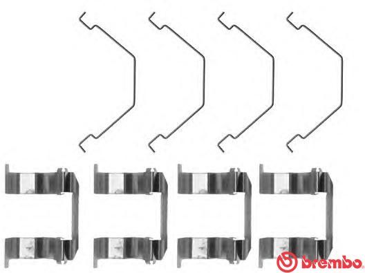 Priedų komplektas, diskinių stabdžių trinkelės BREMBO A 02 266