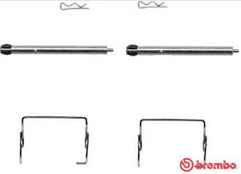 Priedų komplektas, diskinių stabdžių trinkelės BREMBO A 02 302