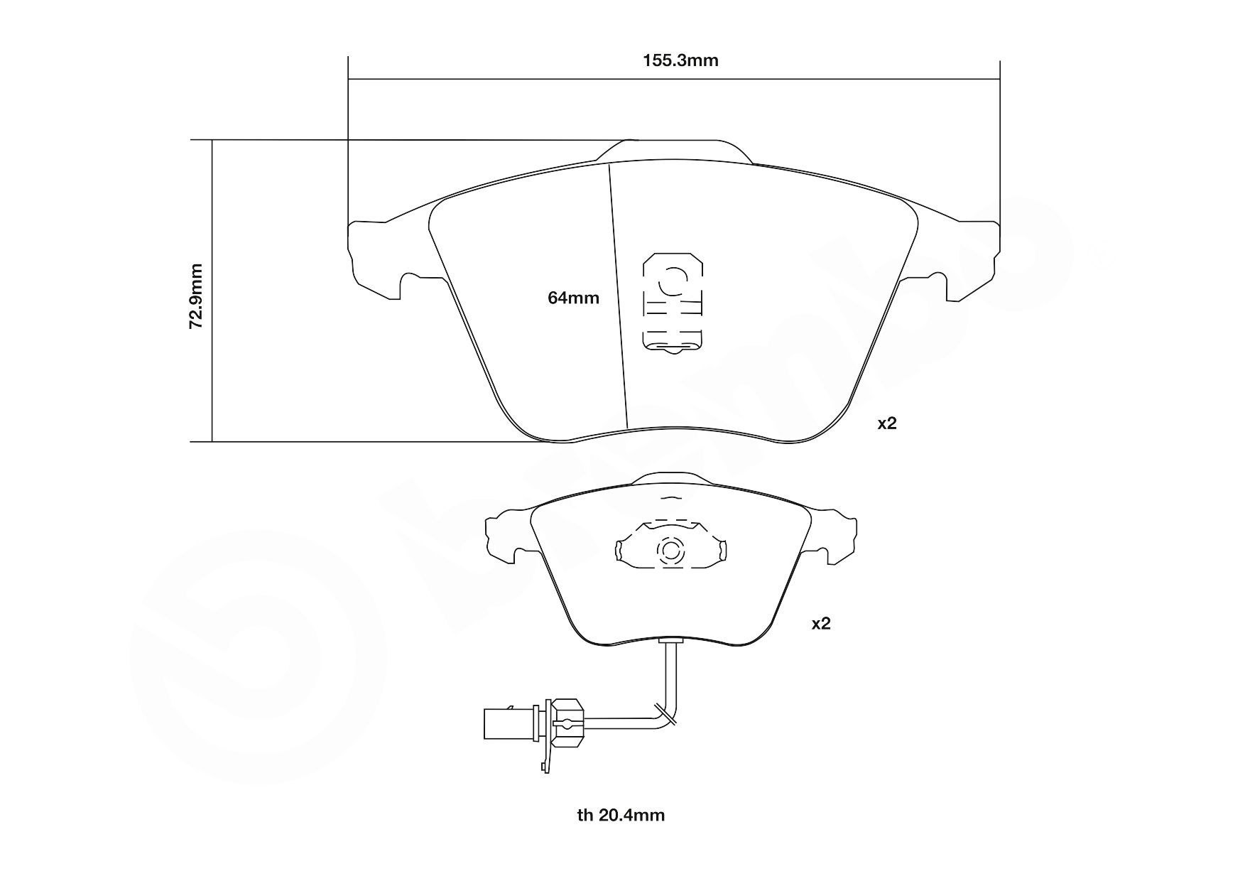 Didelio efektyvumo stabdžių trinkelių komplektas BREMBO 07.B314.71