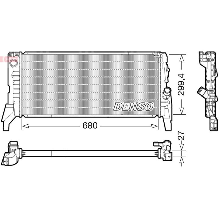 Radiatorius, variklio aušinimas DENSO DRM05119