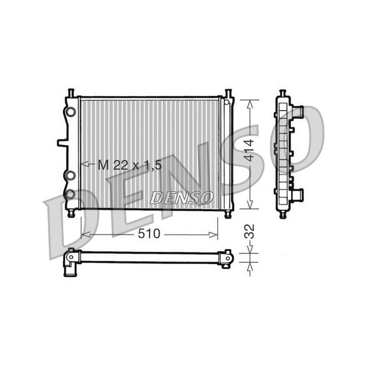 Radiatorius, variklio aušinimas DENSO DRM09024