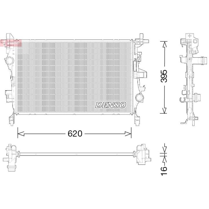 Radiatorius, variklio aušinimas DENSO DRM09044