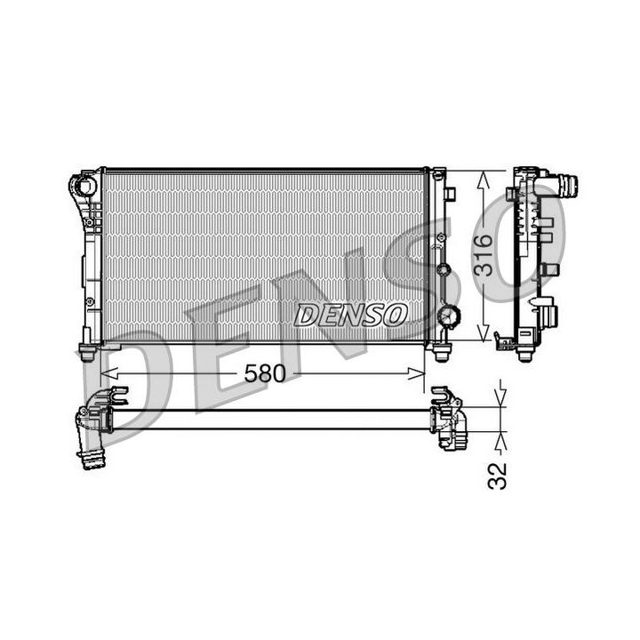 Radiatorius, variklio aušinimas DENSO DRM09084
