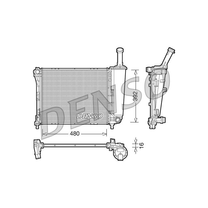 Radiatorius, variklio aušinimas DENSO DRM09088