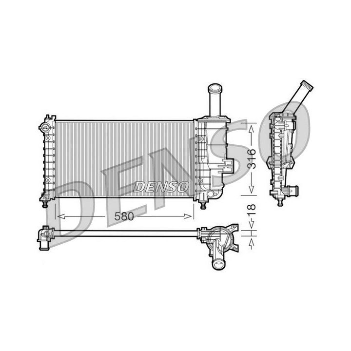 Radiatorius, variklio aušinimas DENSO DRM09100