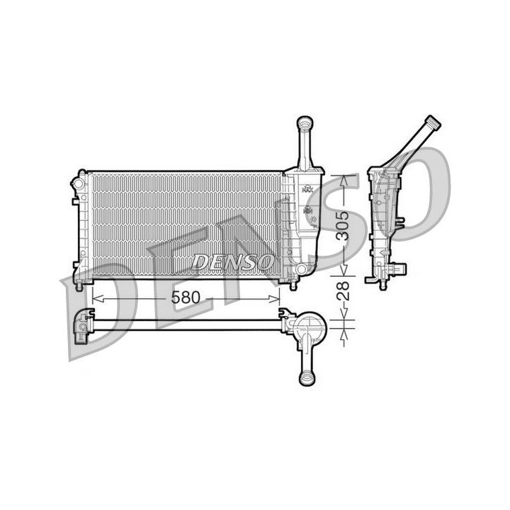Radiatorius, variklio aušinimas DENSO DRM09106