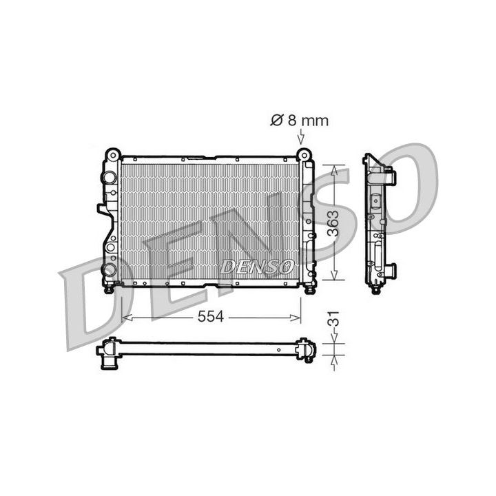 Radiatorius, variklio aušinimas DENSO DRM09130