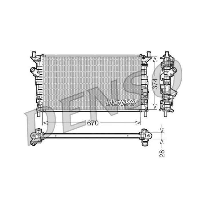 Radiatorius, variklio aušinimas DENSO DRM10074