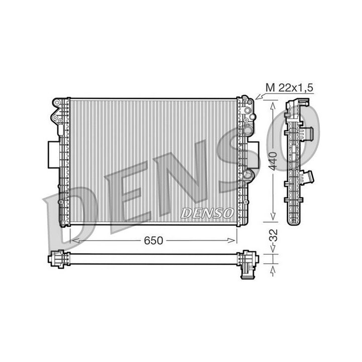 Radiatorius, variklio aušinimas DENSO DRM12001