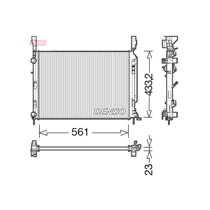 Radiatorius, variklio aušinimas DENSO DRM23042